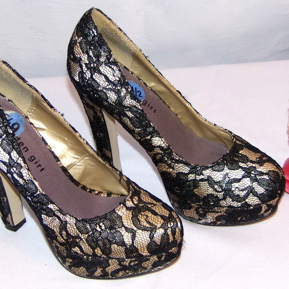 Madden Girl Lace Platform Heels Mellony Pumps 6.5M Cute Heels - Picture 5 of 6